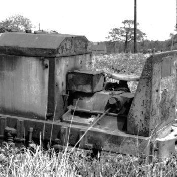 Photo of a 2 foot narrow gauge loco 4WDM OK/8649 at Henry Oakland & Sons Tileworks, Escrick. Dated – 30 May 1962. © B.J. Miller Collection