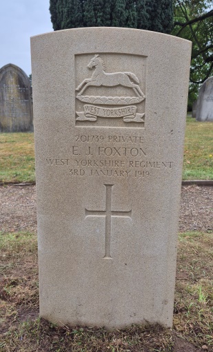 6th November 11am.  Service of Commemoration and Remembrance for Pvt E J Foxton died 1919.